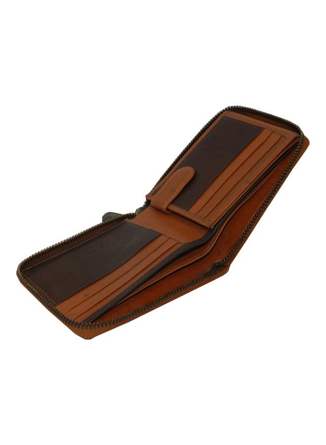 LAVERI LEATHER - Genuine Leather Designer Wallet With Full Zipper Rust - Image 1