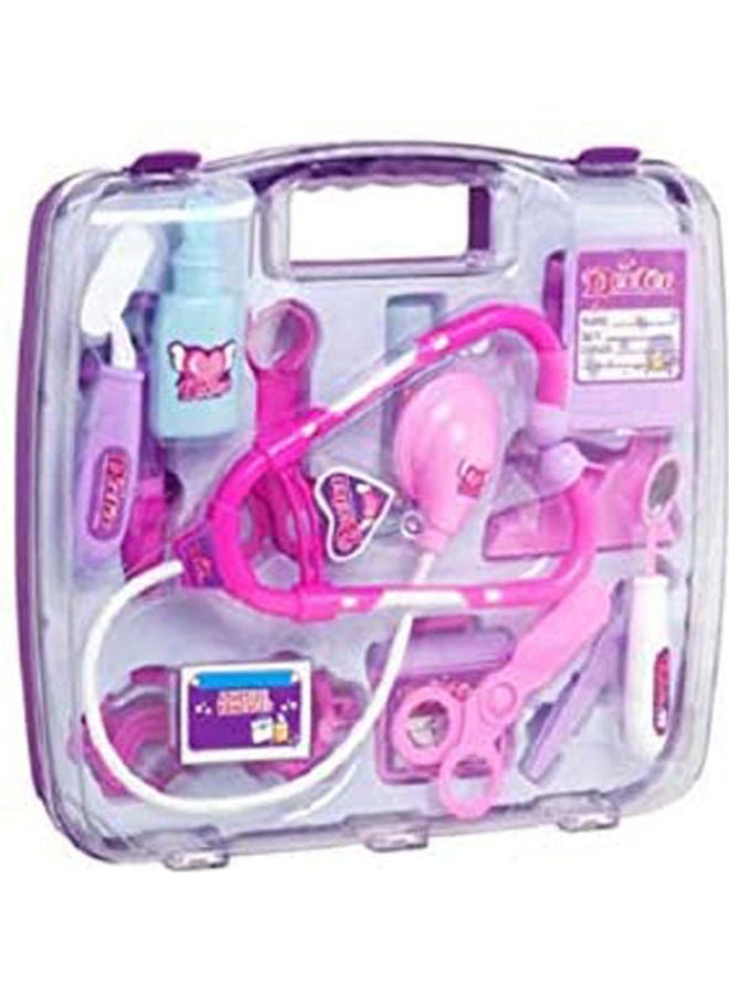 مجموعة لعب الطبيب والممرضة الطبية في صندوق الأدوية التناظري مع حقيبة حمل - Image 1