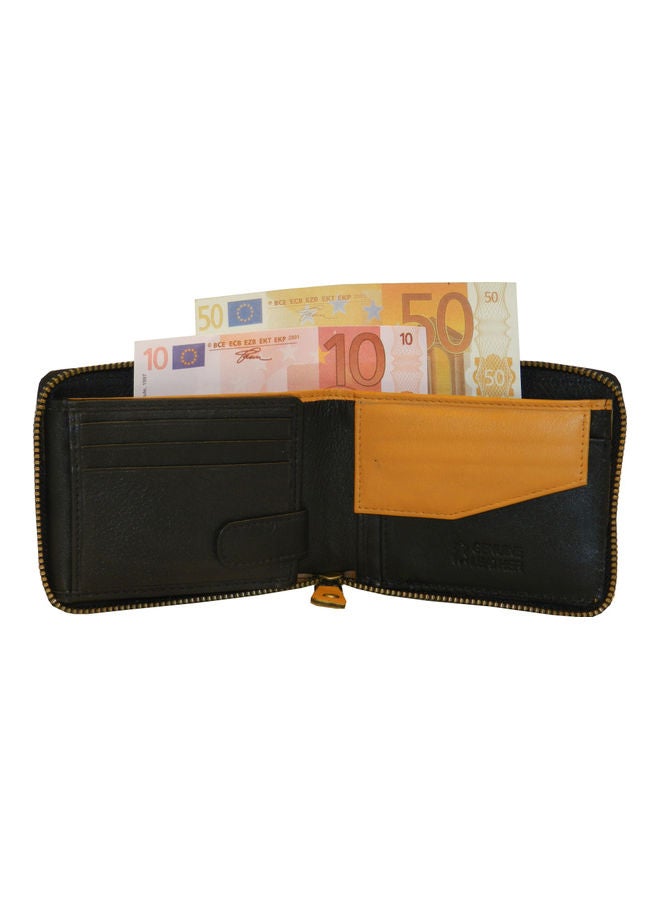 LAVERI LEATHER Genuine Leather Designer Wallet With Full Zipper Black - Image 3