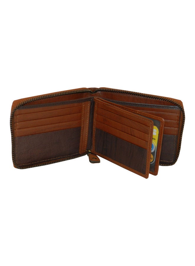 LAVERI LEATHER Genuine Leather Designer Wallet With Full Zipper Rust - Image 5