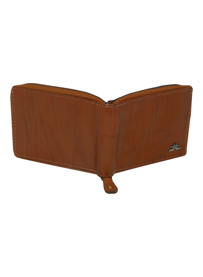 LAVERI LEATHER Genuine Leather Designer Wallet With Full Zipper Rust - Image 2