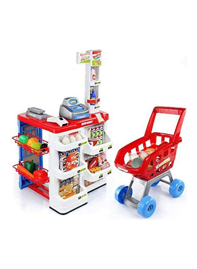 Children 'S Home Supermarket Toy Shopping Cart Cash Register Sets  - Image 1