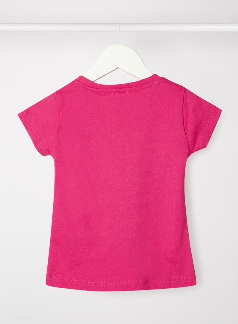 R&B Trendy Printed Basic Girls T-Shirt Fuchsia  - Image 2