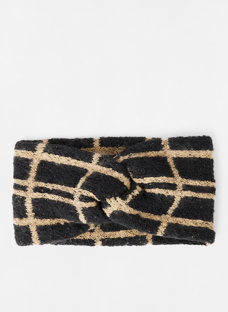 PIECES Knotted Headband Black