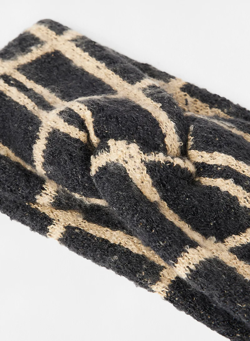 PIECES Knotted Headband Black