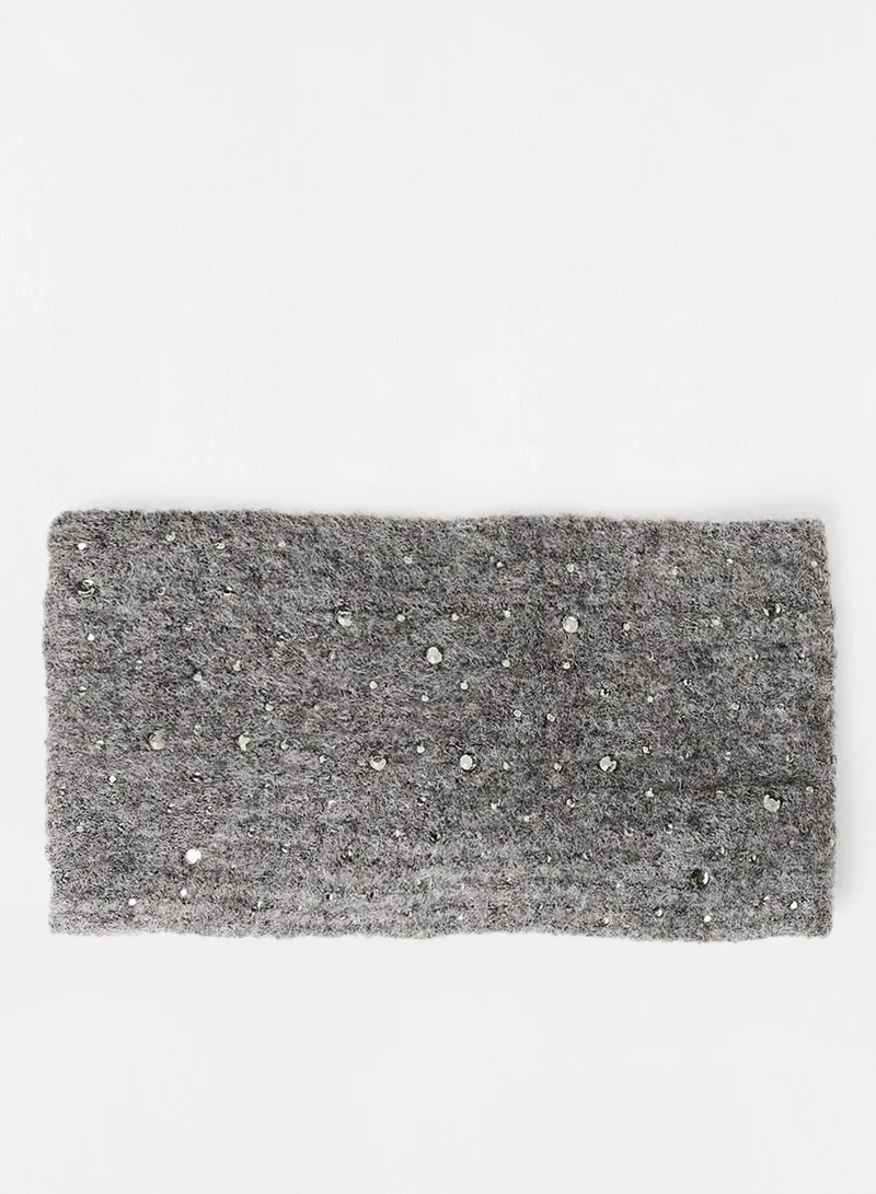 PIECES Knotted Headband Light Grey