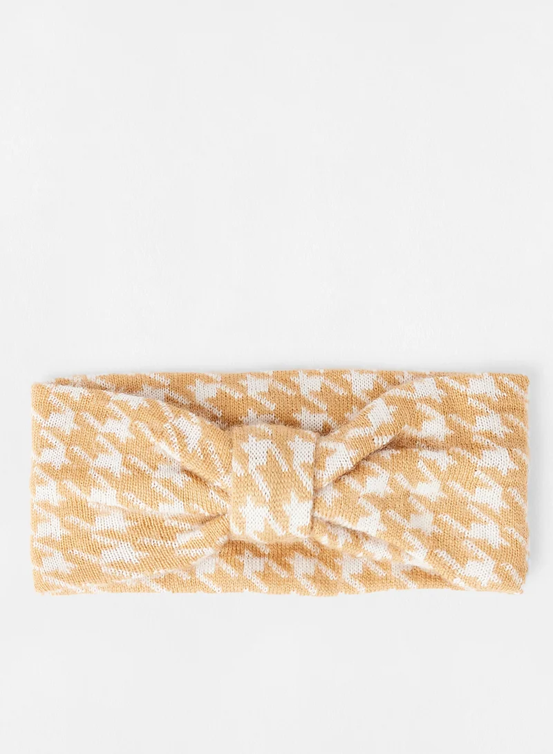 PIECES Houndstooth Print Headband