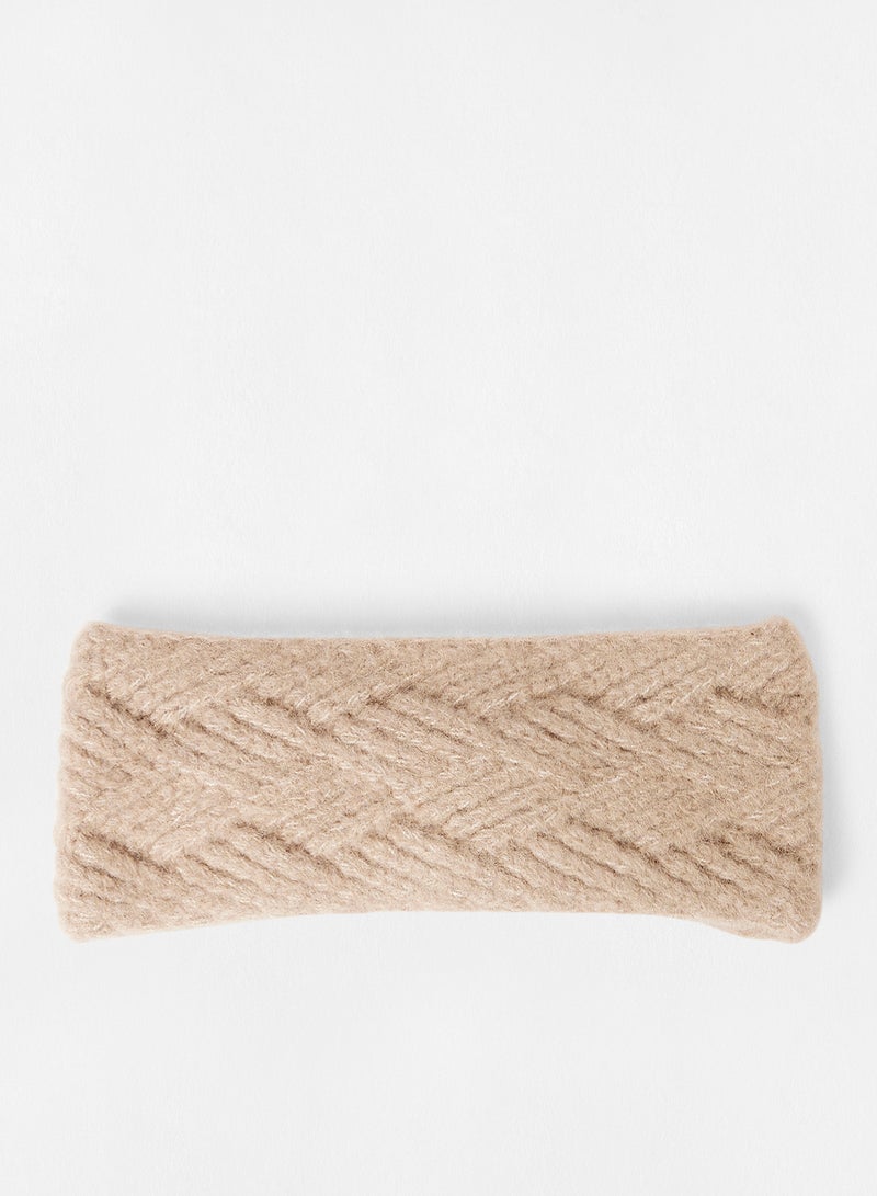 PIECES - Knotted Headband Light Brown - Image 1