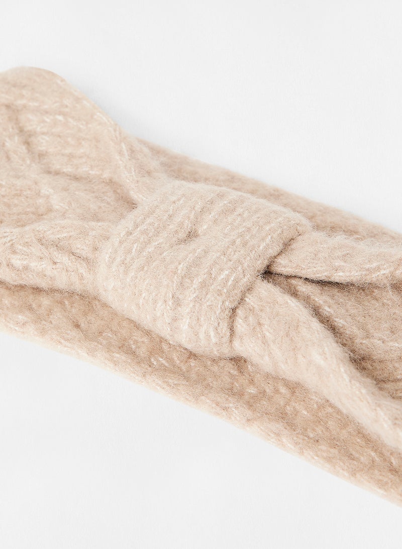 PIECES - Knotted Headband Light Brown - Image 1