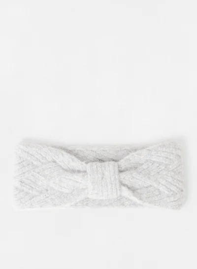 PIECES Knotted Headband Light Grey