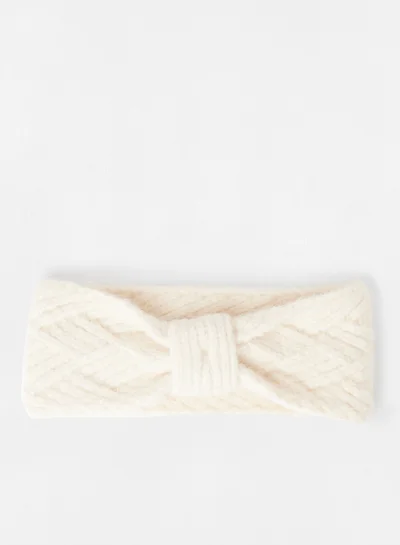 PIECES Knotted Headband Cream