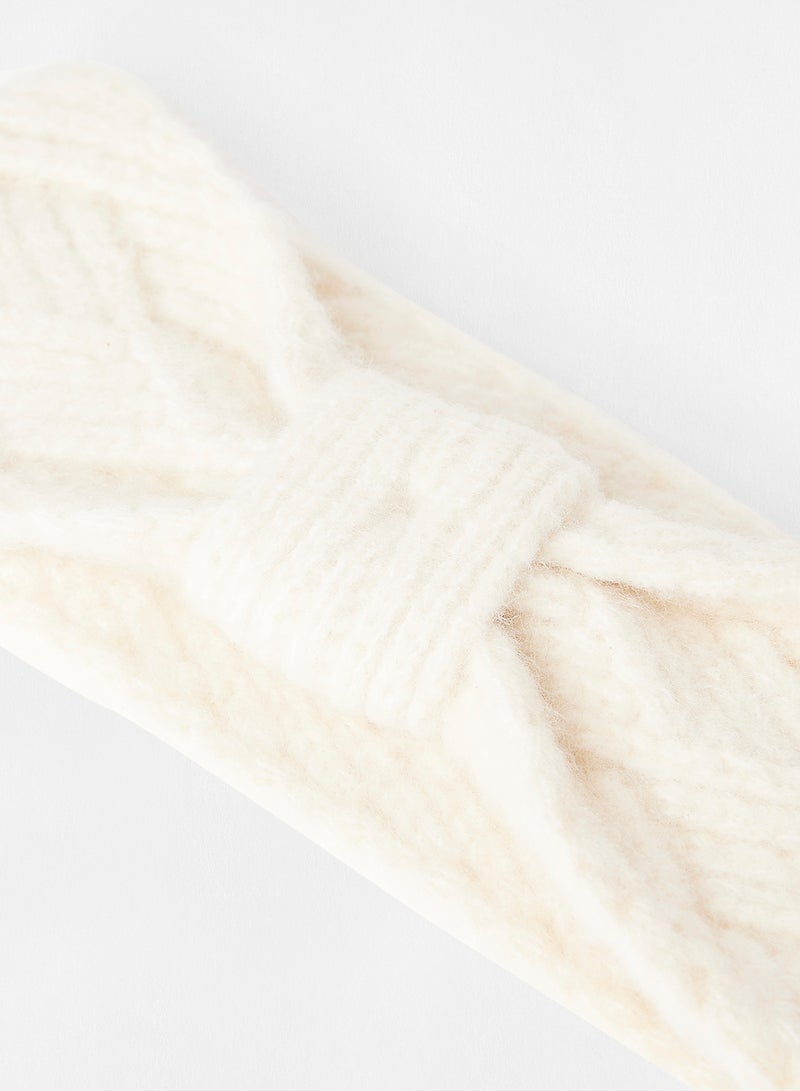 PIECES - Knotted Headband Cream - Image 1