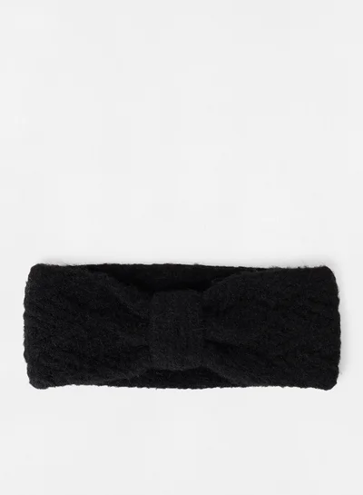 PIECES Knotted Headband Black