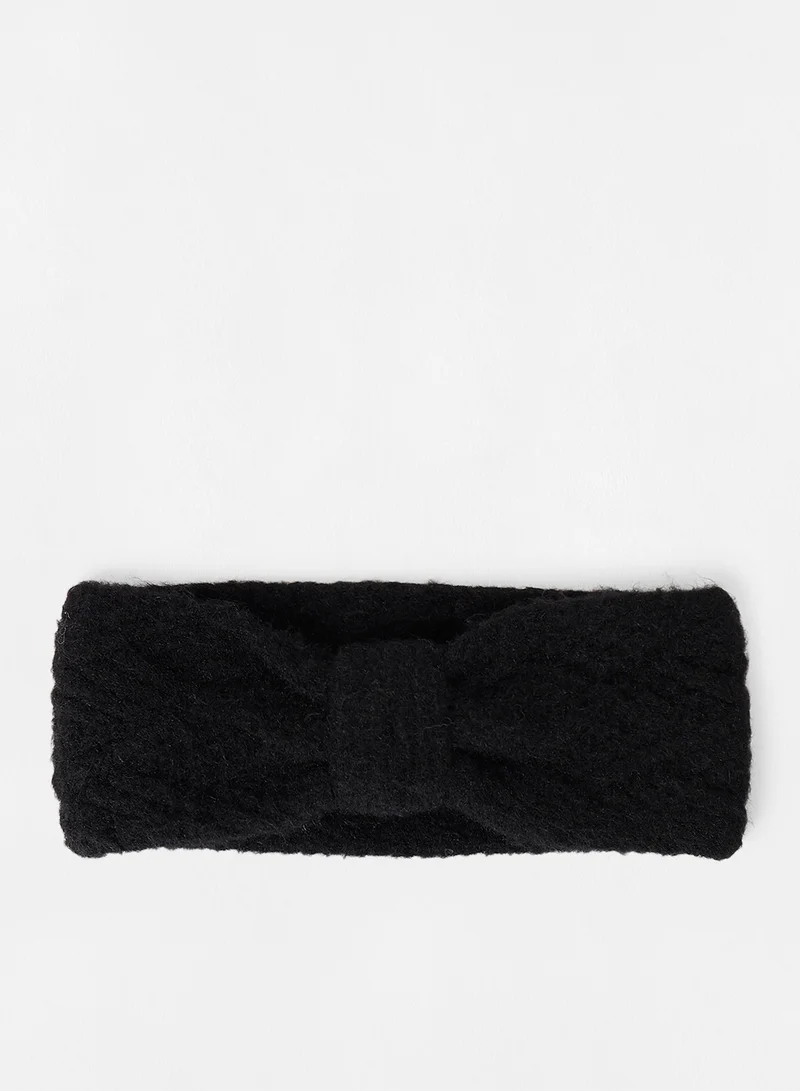 PIECES Knotted Headband Black