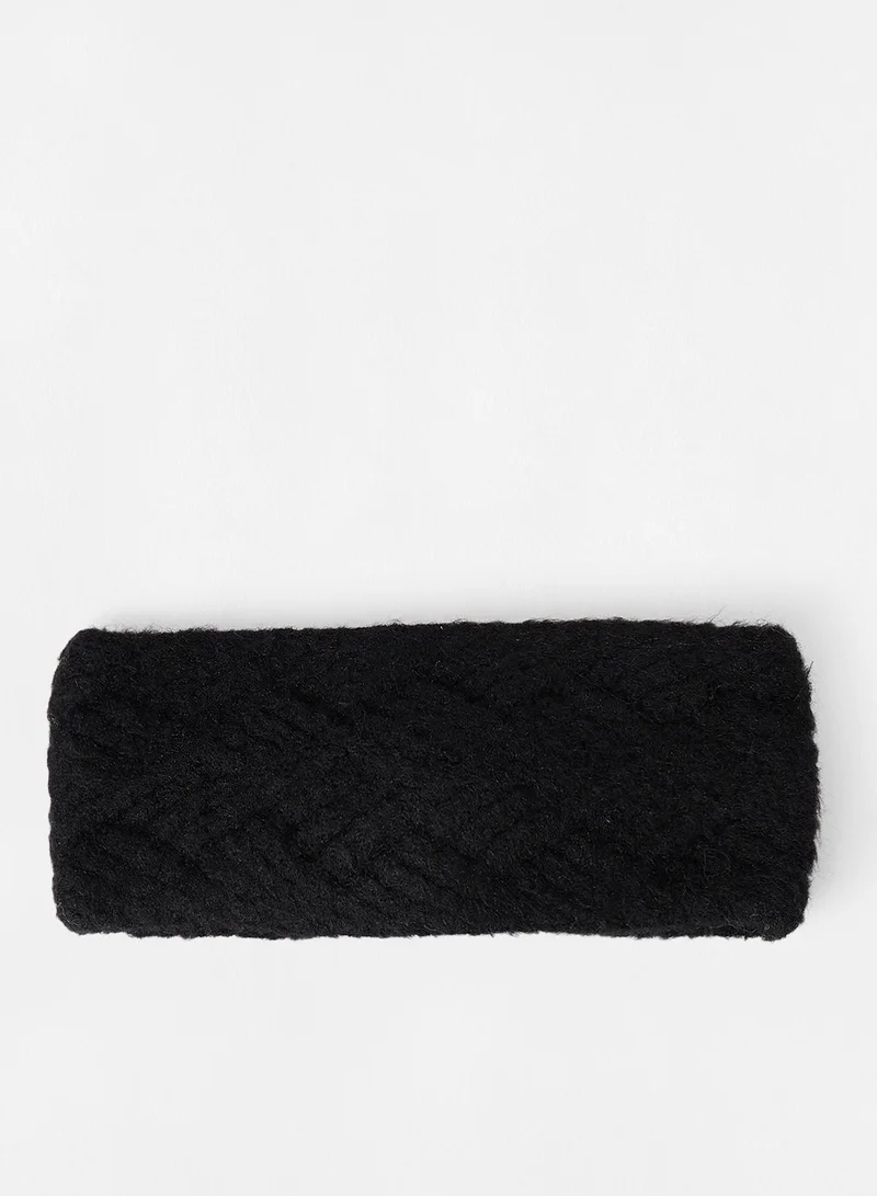 PIECES Knotted Headband Black