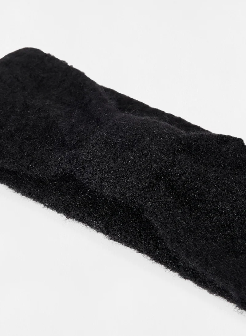 PIECES Knotted Headband Black