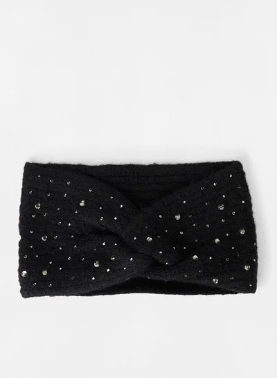 PIECES Sequin Detail Headband Black