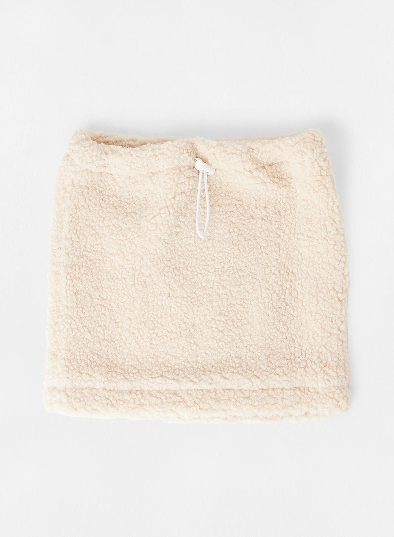 PIECES Drawcord Hijab Cap Beige - Image 1