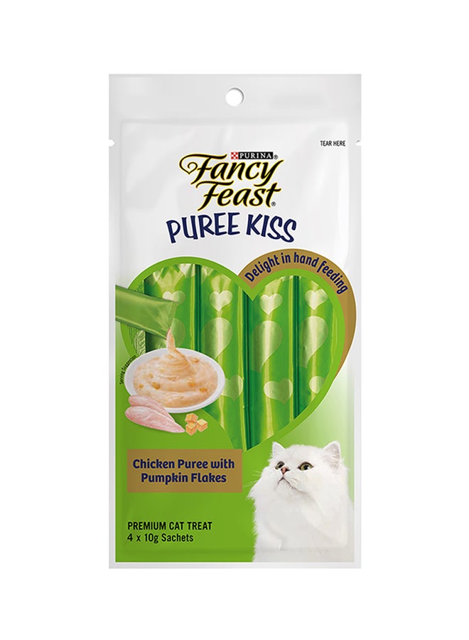 PURINA Fancy Feast Puree Kiss Chicken Puree With Pumpkin Flakes White 10grams  - Image 1