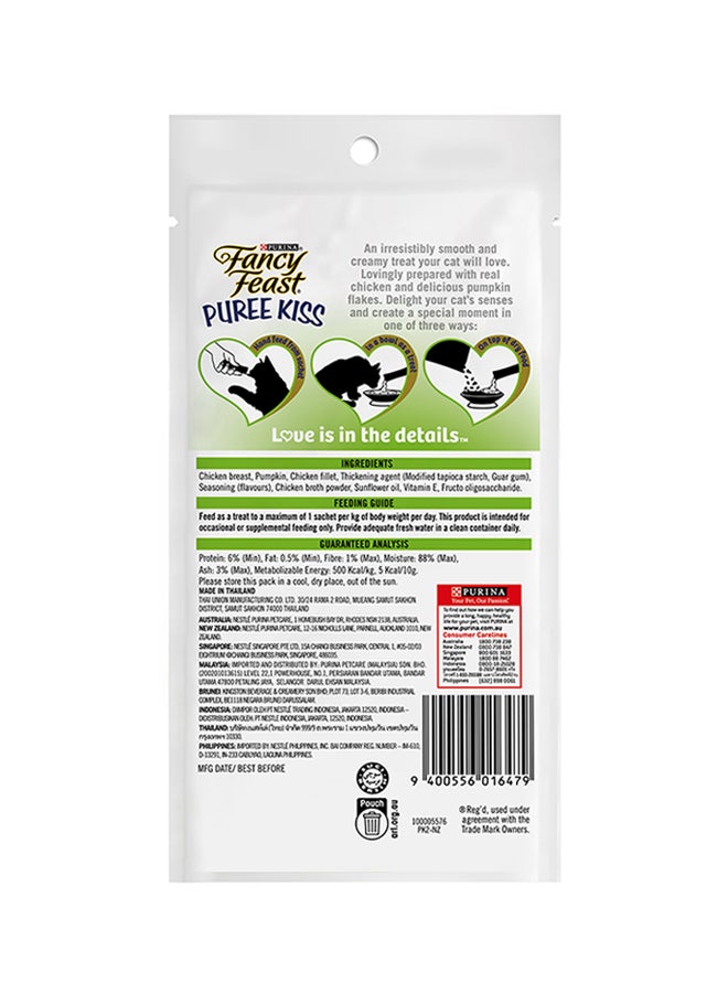 PURINA Fancy Feast Puree Kiss Chicken Puree With Pumpkin Flakes White 10grams  - Image 2