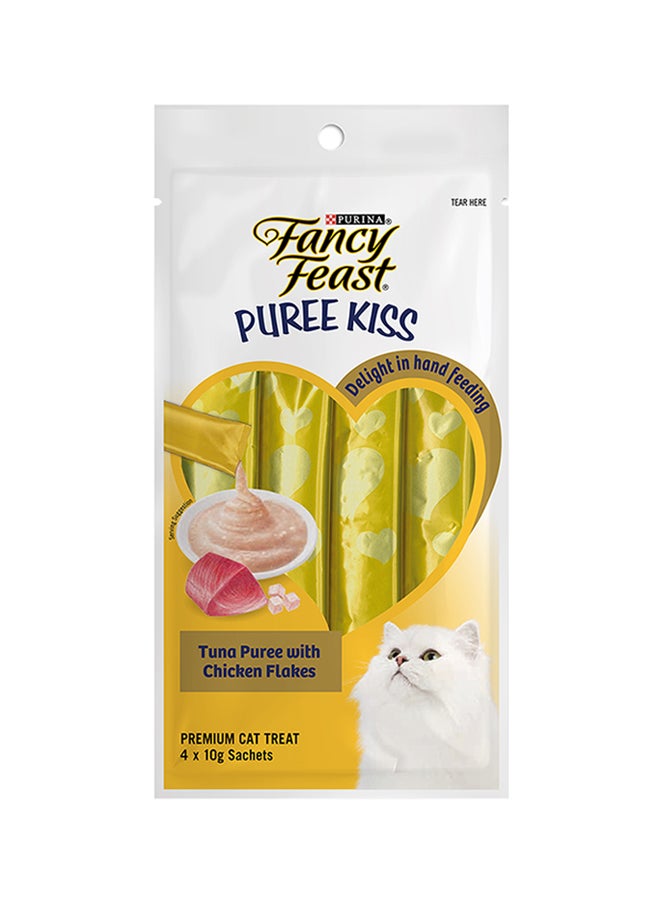 بورينا فانسي فيست بيوريه كيس تونة بيوريه مع رقائق الدجاج عبوة من 4 - Image 1