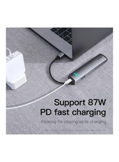 Baseus USB C Hub 6-in-1 USB C with 4K HDMI Adapter 87W PD Charging Port, USB 3.0 Ports*3, RJ45 Gigabit Ethernet port for MacBook/Pro/Air/Chromebook/iPad Pro/Type C Windows Laptops Grey  - Image 3