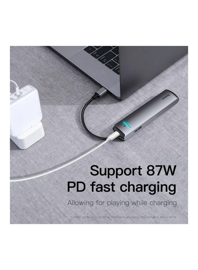 Baseus USB C Hub 6-in-1 USB C with 4K HDMI Adapter 87W PD Charging Port, USB 3.0 Ports*3, RJ45 Gigabit Ethernet port for MacBook/Pro/Air/Chromebook/iPad Pro/Type C Windows Laptops Grey  - Image 3