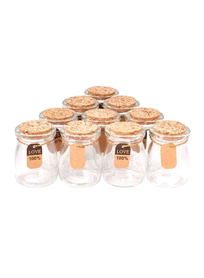 SAPU 10-Piece Glass Jar With Cork Lids And Label Set BOLI-1 5.2x7x5.5cm - Image 1