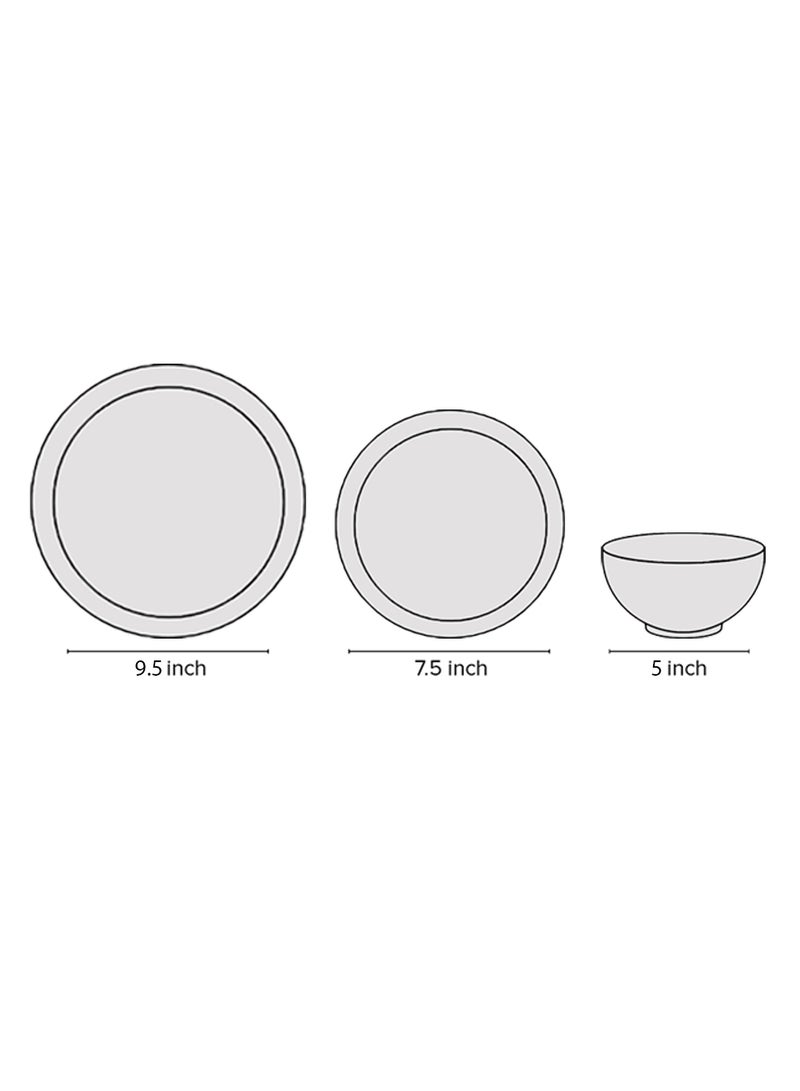 12 Piece Opalware Dinner Set For Everyday Use - Light Weight Dishes, Plates - Dinner Plate, Side Plate, Bowl - Serves 4 - White White - v1637583456/N30536380A_9