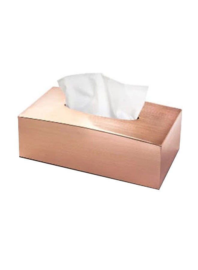 Acrylic Tissue Box Metal Finish Rose Gold 24 x 12 x 9cm - Image 1