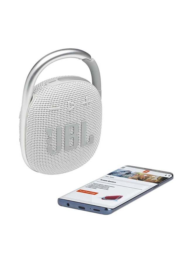 JBL - Clip 4 Portable Bluetooth Speaker White - Image 1