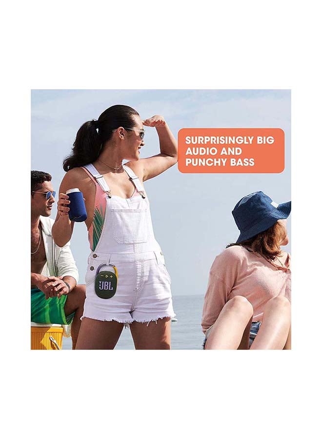 JBL - Clip 4 Portable Bluetooth Speaker Green - Image 1