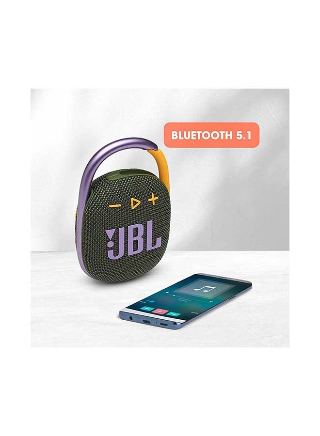 JBL - Clip 4 Portable Bluetooth Speaker Green - Image 1