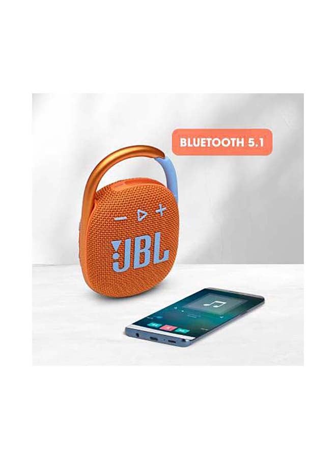 JBL - Clip 4 Bluetooth Speaker Orange - Image 1