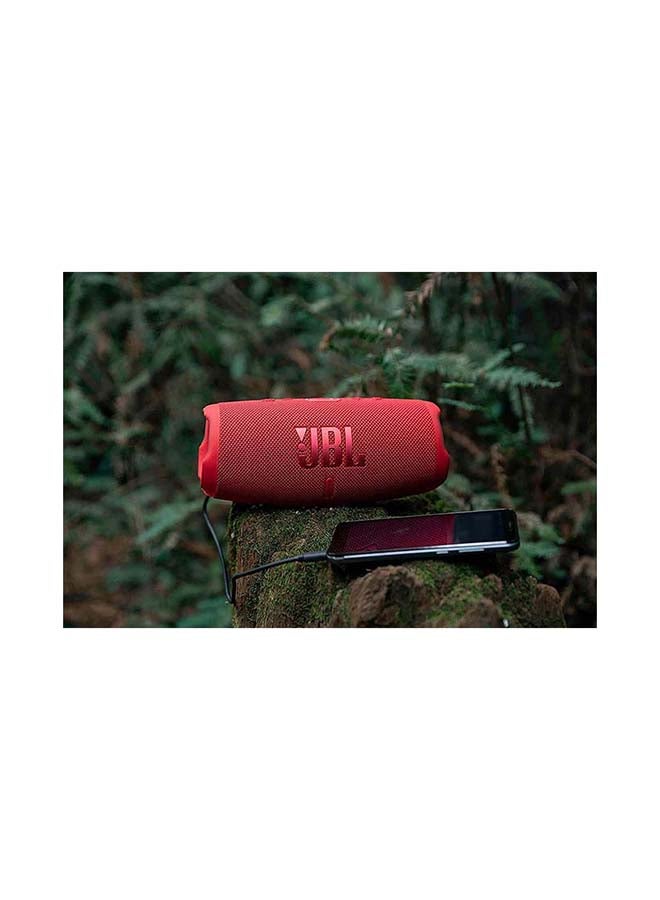 JBL - Charge 5 Portable Bluetooth Speaker Red - Image 1