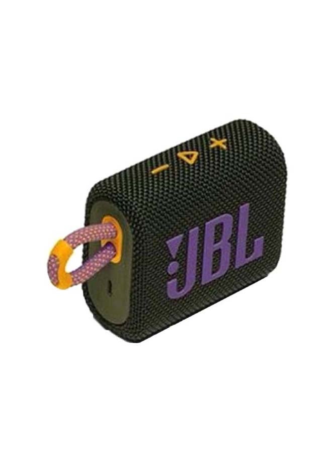JBL - Go 3 Portable Bluetooth Speaker Green/Purple - Image 1