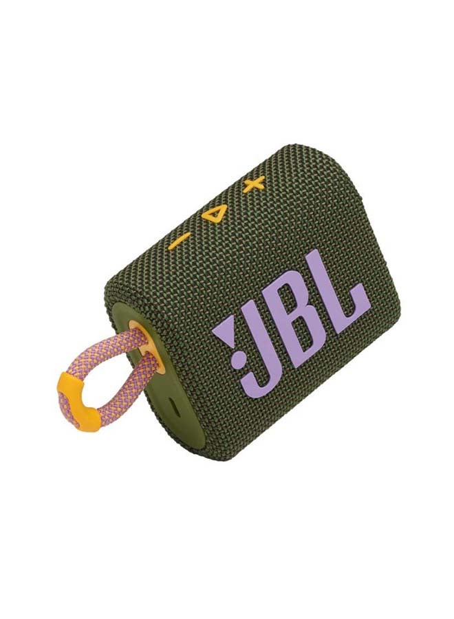 JBL - Go 3 Portable Bluetooth Speaker Green/Purple - Image 1