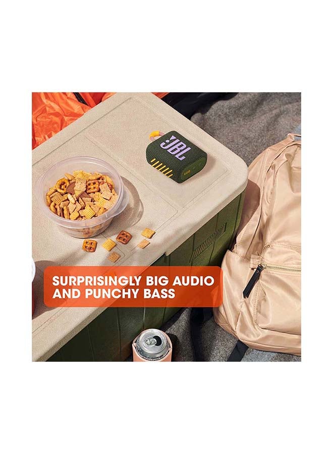 JBL - Go 3 Portable Bluetooth Speaker Green/Purple - Image 1