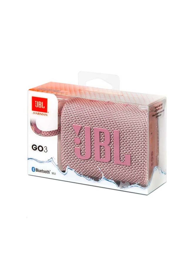 Go 3 Portable Bluetooth Speaker Pink