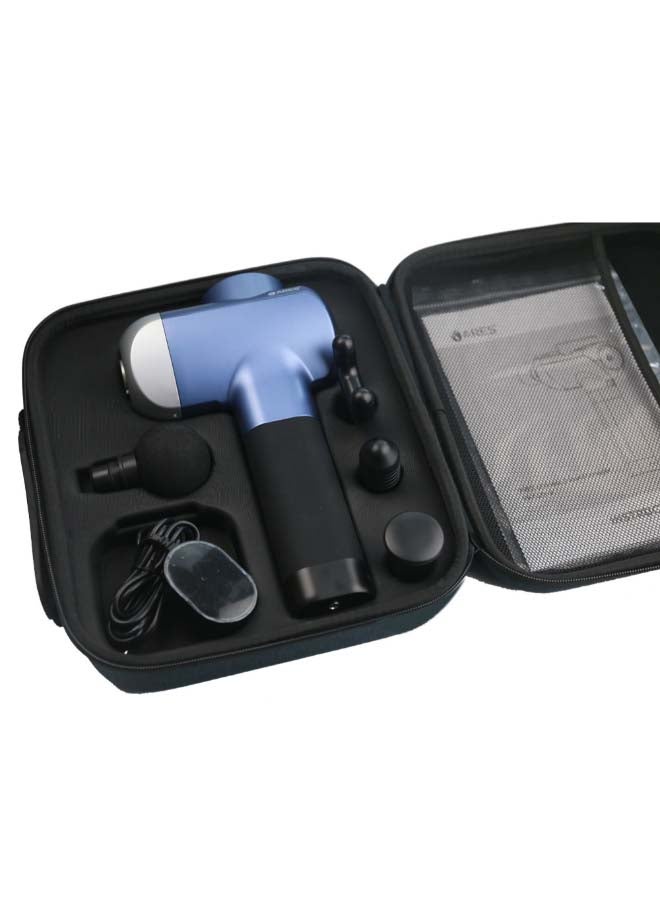 ARES - Ufitness-2 Gun Massager 5 Speed Level 4 Detachable Heads Battery 3 Cell 2500Mah, 3H 5Hs With Storage Bag, Blue - Image 1