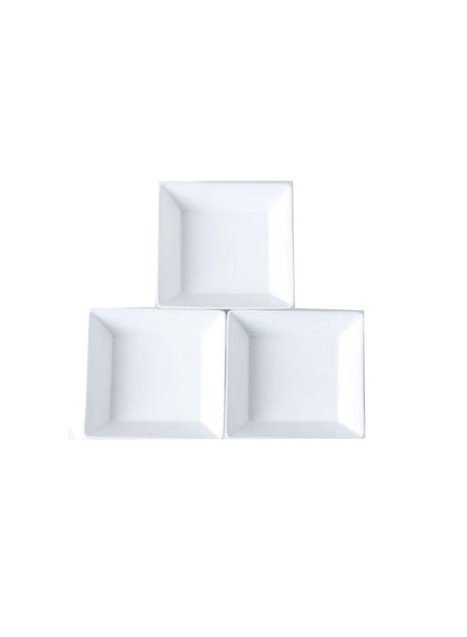 Shuer 3-Piece Ceramic Dinnerware Plates White 14x14x4.5cm - Image 1