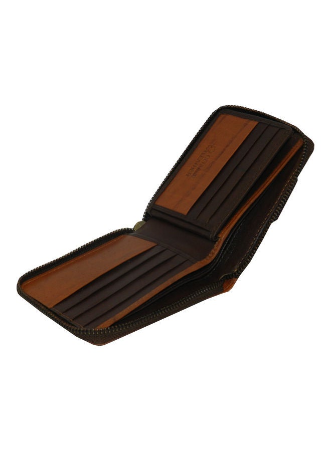 LAVERI LEATHER Genuine Leather Designer Wallet With Full Zipper Dark Brown - Image 4