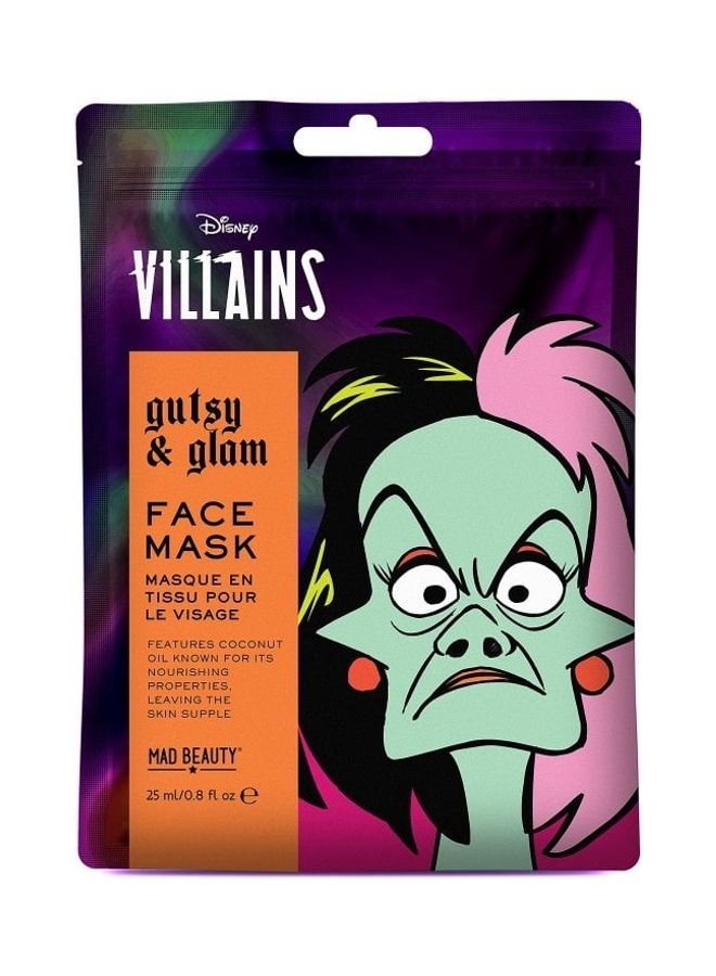 Mad Beauty - Disney Villains Gutsy And Glam Face Mask 25ml - Image 1