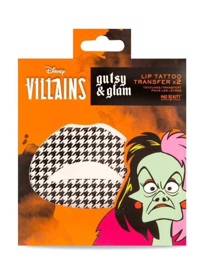 Mad Beauty - Disney Villains Gutsy And Glam Lip Tattoo Transfer x 2 Multicolour - Image 1