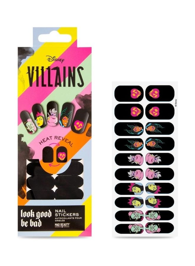 Disney Villains Heat Reveal Nail Stickers Multicolour