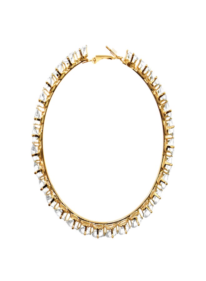AIWANTO - Alissa Stone Embellished Hoop Earrings - Image 1