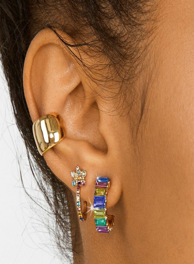 AIWANTO - Alissa Stone Embellished Cuff Earrings - Image 1