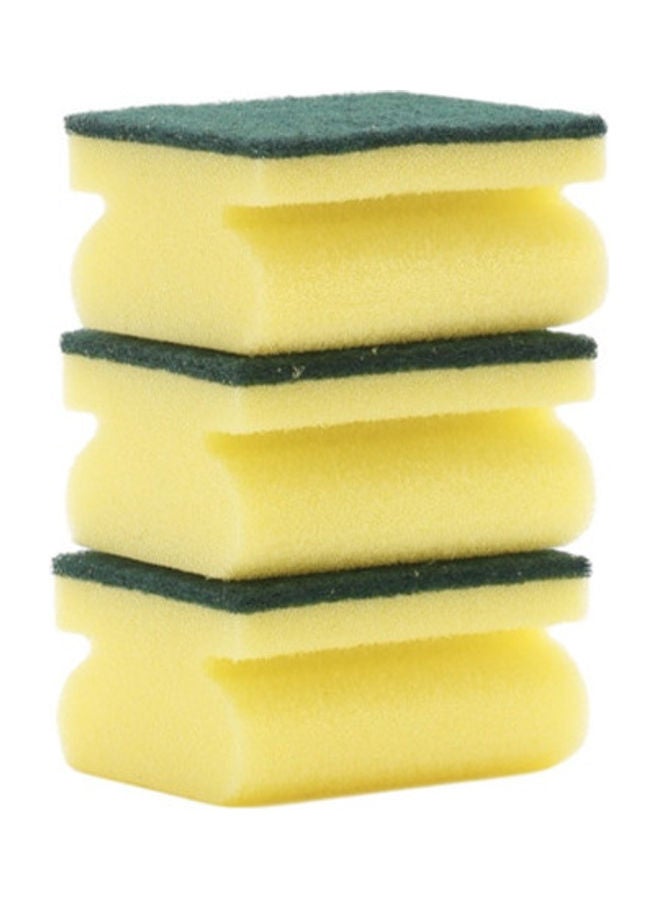 كلاسي تاتش مجموعة إسفنجات لتنظيف المطبخ مكونة من 3 قطع أصفر/ أخضر 21x10x5سم - Image 3