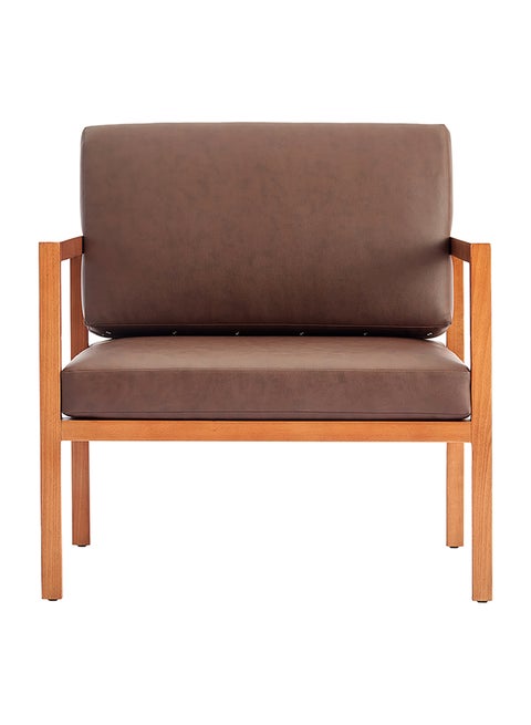 Armchair Luxurious - Upholstered Wooden Frame Chair Brown 762 x 740 x 735mm