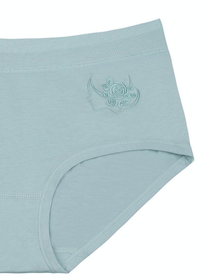 hush-hush mermaid - Face Patterned Extremely Soft Premium Brief Light Blue - Image 1